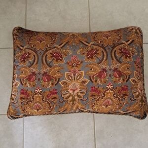 Chaps Home Pillow Sham Standard Blue/Gold Paisley French Country Cotton Cording